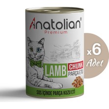 Anatolian Premium Adult Lamb Kuzulu Parça Etli Kedi Konservesi 400 gr x 6 Adet