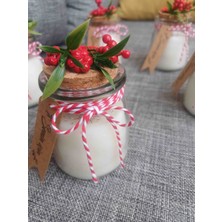 Opulent Accessories Mantar Tıpalı Cam Şişe Soya Wax Mum,dekoratif Mum, Hediyelik Mum, Noel,yeni Yil Hediye,hediyelik Dekoratif Mum