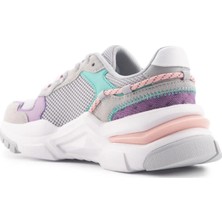 U.S. Polo Assn. Vincent Wmn 4fx Kadın Açık Gri -Lila-Yeşil Sneaker Ayakkabı