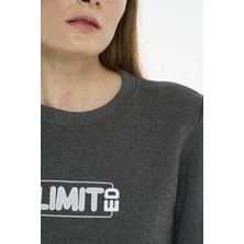 Safe Tasarım Kadın Pamuklu Içi Polarlı Bisiklet Yaka Sweatshirt