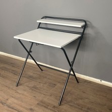 Berta Concept Lich Beyaz Raflı Katlanabilen Çalışma Masası Bilgisayar Masası Çizim Masası Laptop Masası