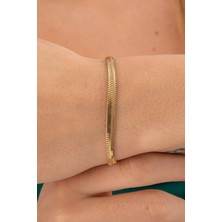 Fiyonk Kuyumculuk 14 Ayar Altın İtalyan Balıksırtı Bileklik 4.20 mm