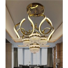 3 Renk Kumandalı Modern Sarkıt 4 Toplu Kelebekli Led, Ledli Avize Gold Nikelaj Kaplama Avize