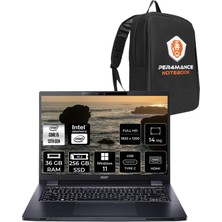 Acer Travelmate P4 Intel Core I5 1335U 36GB 256GB SSD 14'' Fhd+ W11H Taşınabilir Bilgisayar & Per4 Çanta NXVZTEY002P381