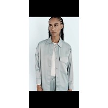 Butik Allbucks Zara, Oversize Kalın Saten Ceket ABZRA0180