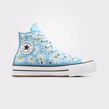 Converse Chuck Taylor All Star Lift Platform Floral Kadın  Mavi Sneaker