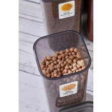 Elisa 12'li 24 Parça Etiketli Kapaklı Kare Erzak Saklama Kabı Antrasit 12 x 1.2 Lt Bakliyat Kabı