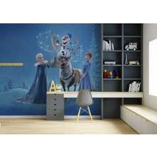 Wall Decorium Karlar Ülkesi Buzlar Kraliçesi Elsa Frozen Çocuk Odası Duvar Kağıdı