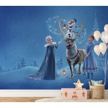 Wall Decorium Karlar Ülkesi Buzlar Kraliçesi Elsa Frozen Çocuk Odası Duvar Kağıdı