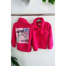 Kız Çocuk Kuromi Temalı Peluş Ceket Kız Çocuk Peluş Hırka