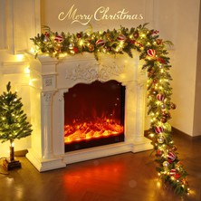 Syoosniq Simüle Edilmiş Noel Dekorasyonu Rattan Çam Iğneleri ve Çam Kozalakları Noel Dekorasyonu Duvara Asılı Atmosfer Düzeni Simüle Edilmiş Noel Rattanı (Yurt Dışından)