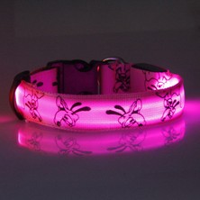 Fuhao Shop A Pembe Düğme Pil Stili M Yaka 32-50CM Ayarlanabilir LED Köpek Tasma Işığı USB Şarj Edilebilir Gece Güvenliği Parlak Yakan Perro Büyük Köpekler Kedi Kolye Aksesuarı (Yurt Dışından)