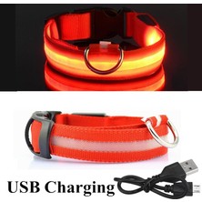 Fuhao Shop A Kırmızı USB Stili M Boyutu Şarj Edilebilir Aydınlatmalı Köpek Tasma Ayarlanabilir Büyük Köpek Gece Işığı Tasma Pet Güvenlik Tasma Küçük Köpekler Kediler Için (Yurt Dışından)