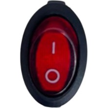 Demir Led Oval On-Off Işıklı Anahtar 3 Pin Switch (10 Adet)