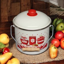 Emaye Bakraç Yoğurt Tenceresi Bakliyat Saklama Tenceresi Patates Soğan Kovası 20cm 5lt