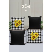 Filamente 4'lü Kırlent Kılıf Seti Yılbaşı Christmas Deseni Çift Taraflı Dijital Baskılı