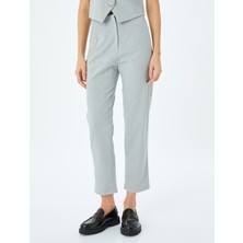 Koton Cepli Slim Fit Yüksek Bel Cigarette Kumaş Pantolon