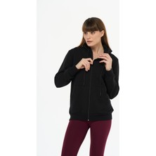 Safe Tasarım Kadın Pamuklu Kapüşonlu Fermuarlı Sweatshirt