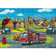 Ahşap Mdf Puzzle Yapboz Itfaiye Görevi Aksiyon Dolu 120 Parça 25*35 cm