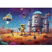 Ahşap Mdf Puzzle Yapboz Uzay Keşif Ekibi 120 Parça 25*35 cm