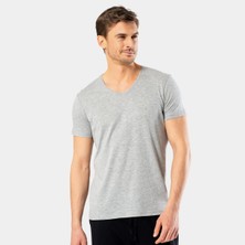 Cacharel Erkek V Yaka T-shirt 2170/Gri