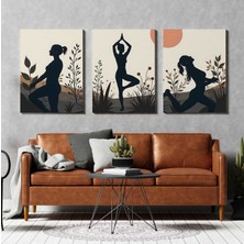 Aktüel Matisse - Boho - Art Deco - Soyut - Doğa ( 3 Lü Çerçevesiz ) Poster - Afiş - Tablo KR2C00027/