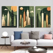 Aktüel Matisse - Boho - Art Deco - Soyut - Doğa ( 3 Lü Çerçevesiz ) Poster - Afiş - Tablo KR2C00154/