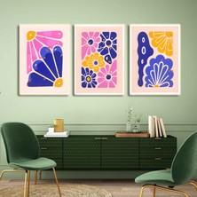 Aktüel Matisse - Boho - Art Deco - Soyut - Doğa ( 3 Lü Çerçevesiz ) Poster - Afiş - Tablo KR2C00710/