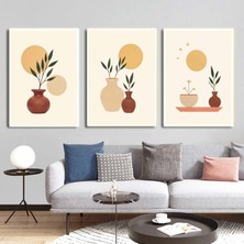 Aktüel Matisse - Boho - Art Deco - Soyut - Doğa ( 3 Lü Çerçevesiz ) Poster - Afiş - Tablo KR2C00083/