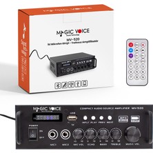 Magıcvoıce MV-520 30W Usb/sd/uk Bluetooth Eko-2 Mik.tda 7377 Li *2 Giriş,uk Lı 220/12V Trafosuz Anfi (4776)