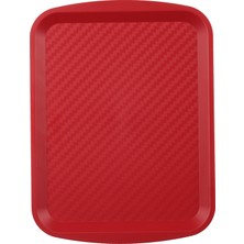 27X36 Plastik Servis Tepsisi - Kırmızı - 10 Adet