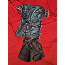 Modajur Italya Özel Tasarım Şort Tişört Yeşil Forma - Rönesans Tasarım Çocuk Yeşil Forma