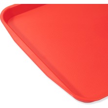 27X36 Plastik Fast Food Servis Tepsisi - Kırmızı - 10 Adet