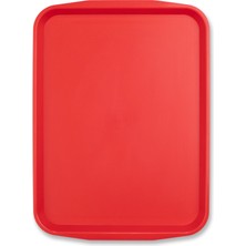 27X36 Plastik Fast Food Servis Tepsisi - Kırmızı - 10 Adet