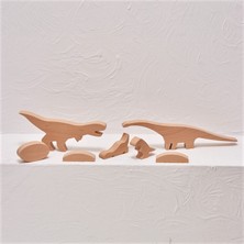 Eslenta Ahşap T-Rex & Diplodocus Full Dinazor Set