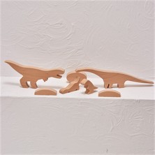 Eslenta Ahşap T-Rex & Diplodocus Full Dinazor Set