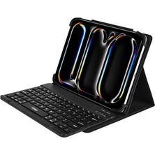 Wiwu Apple Ipad Pro 11 2024 M4 Uyumlu Klavyeli Tablet Kılıf Bluetooth Özellikli Kablosuz Universal Standlı Keyboard Q Türkçe