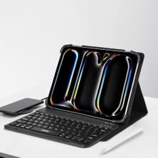 Wiwu Apple Ipad Pro 11 2024 M4 Uyumlu Klavyeli Tablet Kılıf Bluetooth Özellikli Kablosuz Universal Standlı Keyboard Q Türkçe