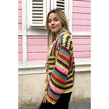 Colorfull El Örgüsü Kadın Hırka
