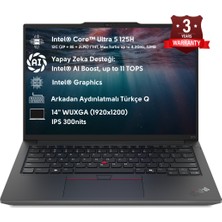 Lenovo Thinkpad E14 Intel Core Ultra 5 125H 64GB 2tb SSD 14"fhd Freedos Taşınabilir Bilgisayar 21M7002PTX O9