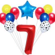 Kırmızı Rakamlı Balon Set