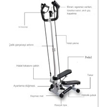 Reidan Pb-35 Dikey Model Stepper Egzersiz Aleti Bantlı Adım Bandı Step Hava Tırmanıcısı Direnç Bandı ve LCD Ekranlı Adım Spor Egzersiz Makinesi