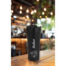 Hadgift kişiye  ısim baskılı 500 ml çift katmanlı 304 çelik kaydırmaz taban araç termos mug coffee