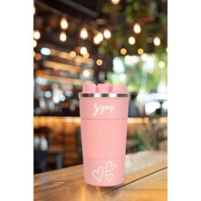 Hadgift kişiye  ısim baskılı 500 ml çift katmanlı 304 paslanmaz çelik termos mug