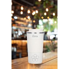 Hadgift kişiye  ısim baskılı 500 ml çift katmanlı 304 paslanmaz çelik termos mug