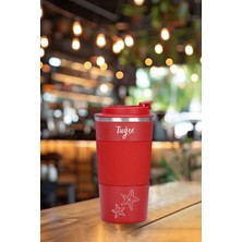 Hadgift kişiye  ısim baskılı 500 ml çift katmanlı 304 paslanmaz çelik termos mug