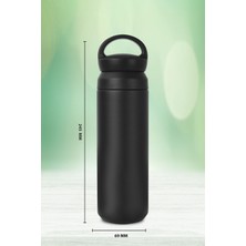 Hadgift kişiye  ısimli termos kulplu filtreli 500 ml çift katman 304 paslanmaz çelik matara