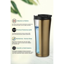 Hadgift kişiye  ısim baskılı 500 ml çift katmanlı 304 çelik kaydırmaz taban araç termos mug coffee