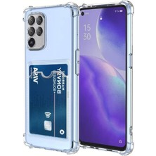 Prolysus Oppo Reno 5 Lite Kılıf Kartlıklı Şeffaf Silikon Darbe Dayanıklı Koruyucu Kamera Korumalı Kılıf