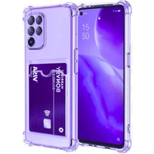 Prolysus Oppo Reno 5 Lite Kılıf Kartlıklı Şeffaf Silikon Darbe Dayanıklı Koruyucu Kamera Korumalı Kılıf